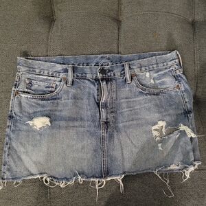 Denim & Supply Ralph Lauren Blue Distressed Mini Skirt